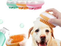 Dog Cat Bath Brush 2-in-1 Pet SPA Massage Comb Soft Silicone Pets Shower Hair Grooming Cmob Dog Cleaning Tool Pet Products